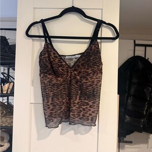 Revolve Bella Venice leopard Print Sheer Cami Top